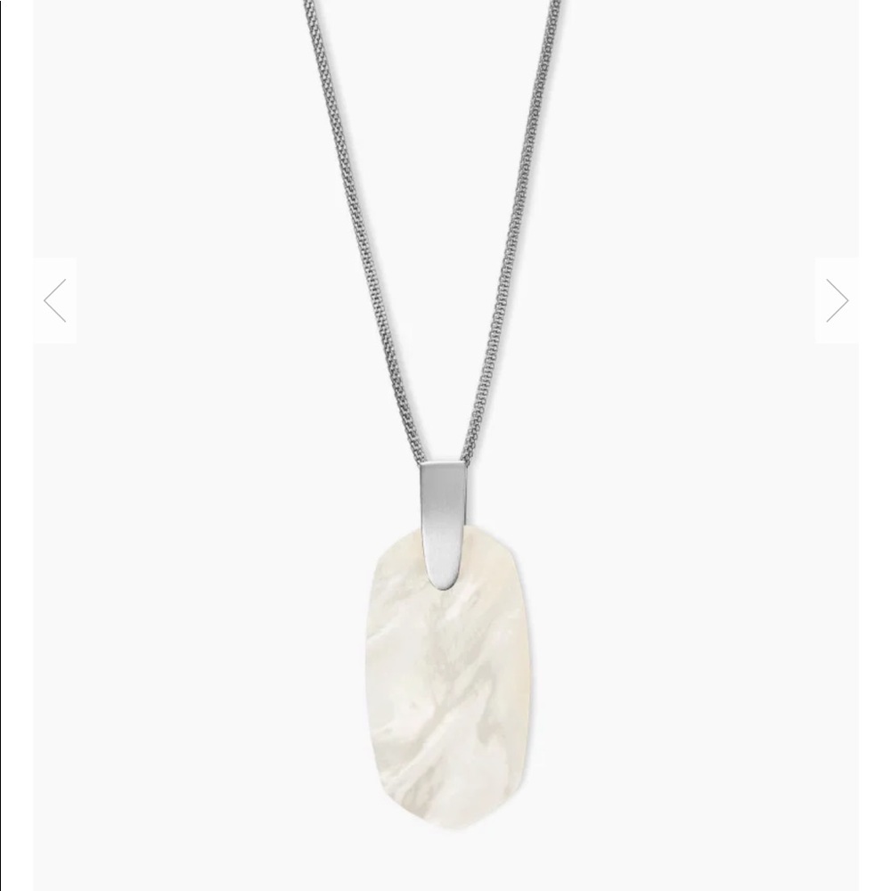 Kendra Scott Inez Silver Long Pendant Ivory Pearl